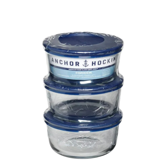 Anchor Hocking Glass Storage - 3 Pack