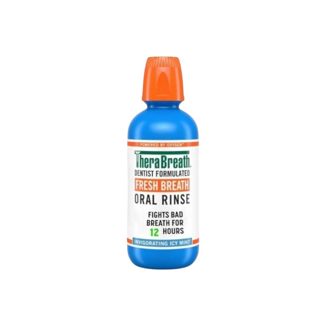 TheraBreath Fresh Breath Alcohol-Free Mouthwash- Icy Mint, 473 ml