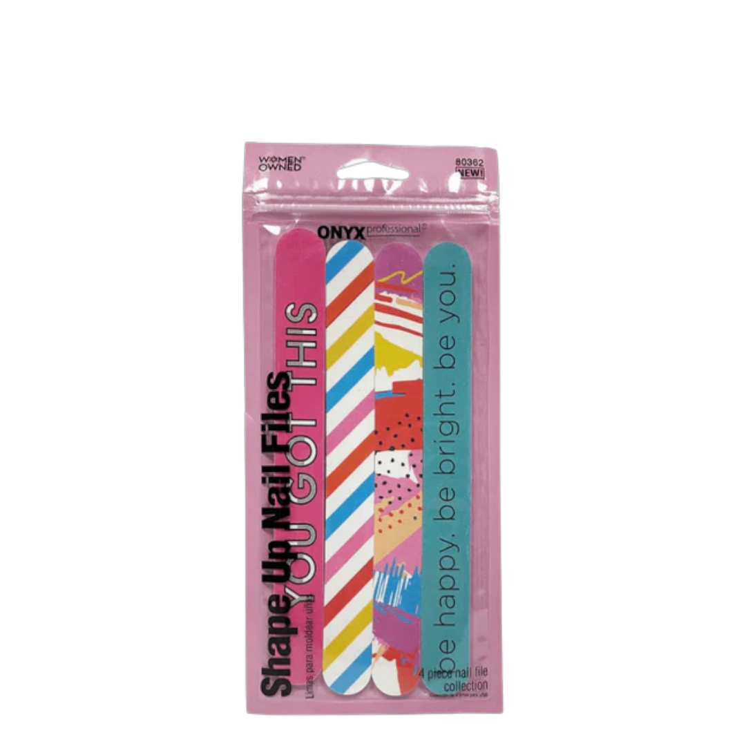 Onyx Professional Shape Up Nail Files - 4 Pieces