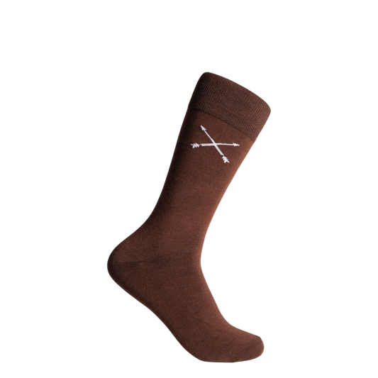 Dress socks- Dark brown w/design - 1 Pair