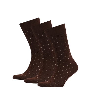 Dress socks- Dark brown w/design - 1 Pair