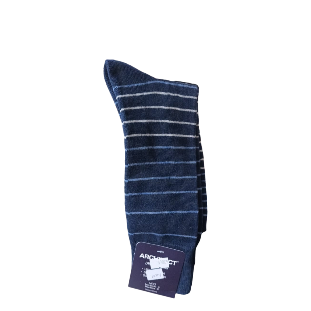 Dress socks- Blue w/stripes - 1 Pair