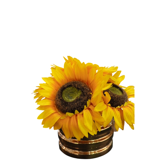 Sunflower Ceramic Decor - Gold Base