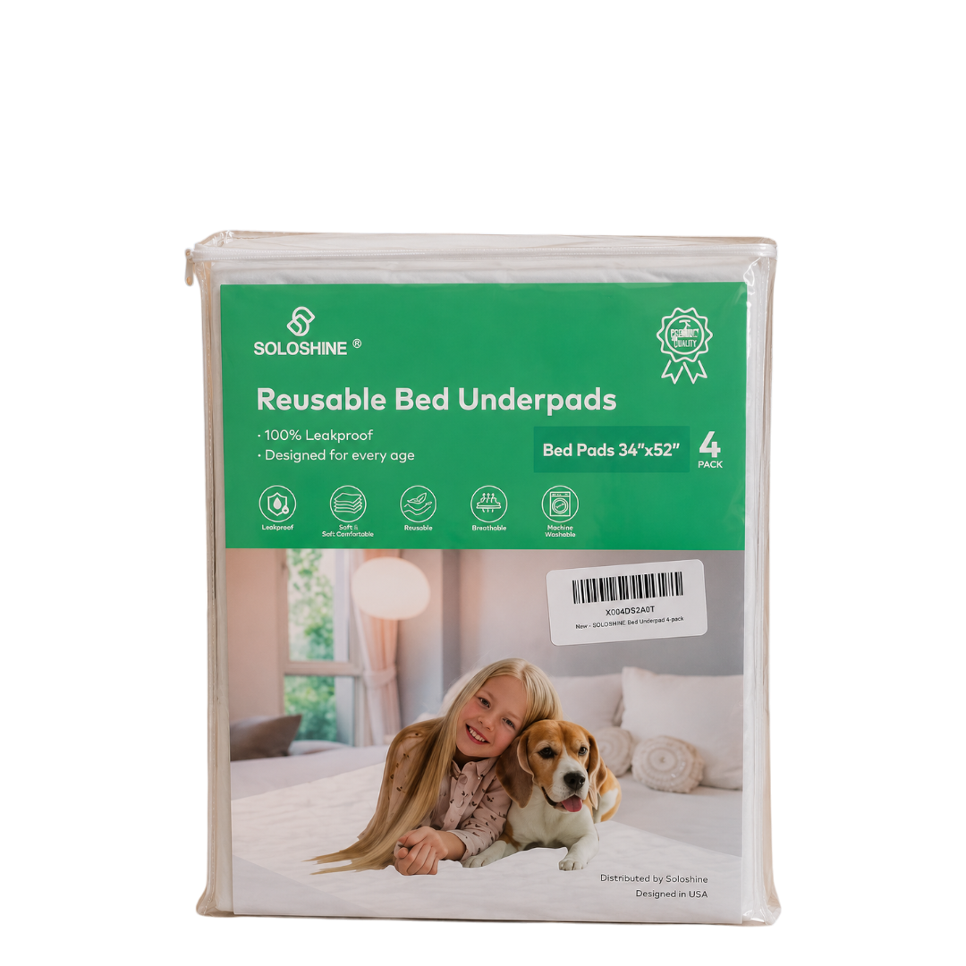 Soloshine reusable bed underpads - X004QS2N4T - 4 PACK