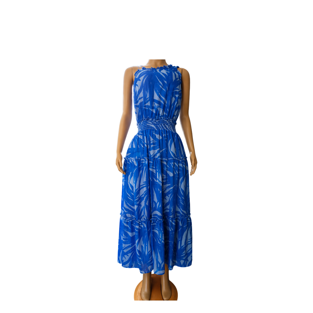 Taylor One Shoulder Blue Dress-4384M- Size 16