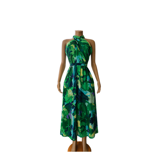 London Times Green/Teal Dress- T7437P-Size 6P