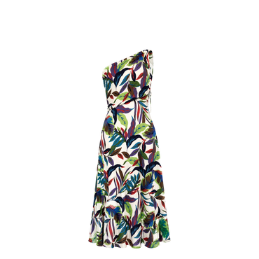 Nicole Miller One shoulder pleated dress- LD4F11029-Size 14