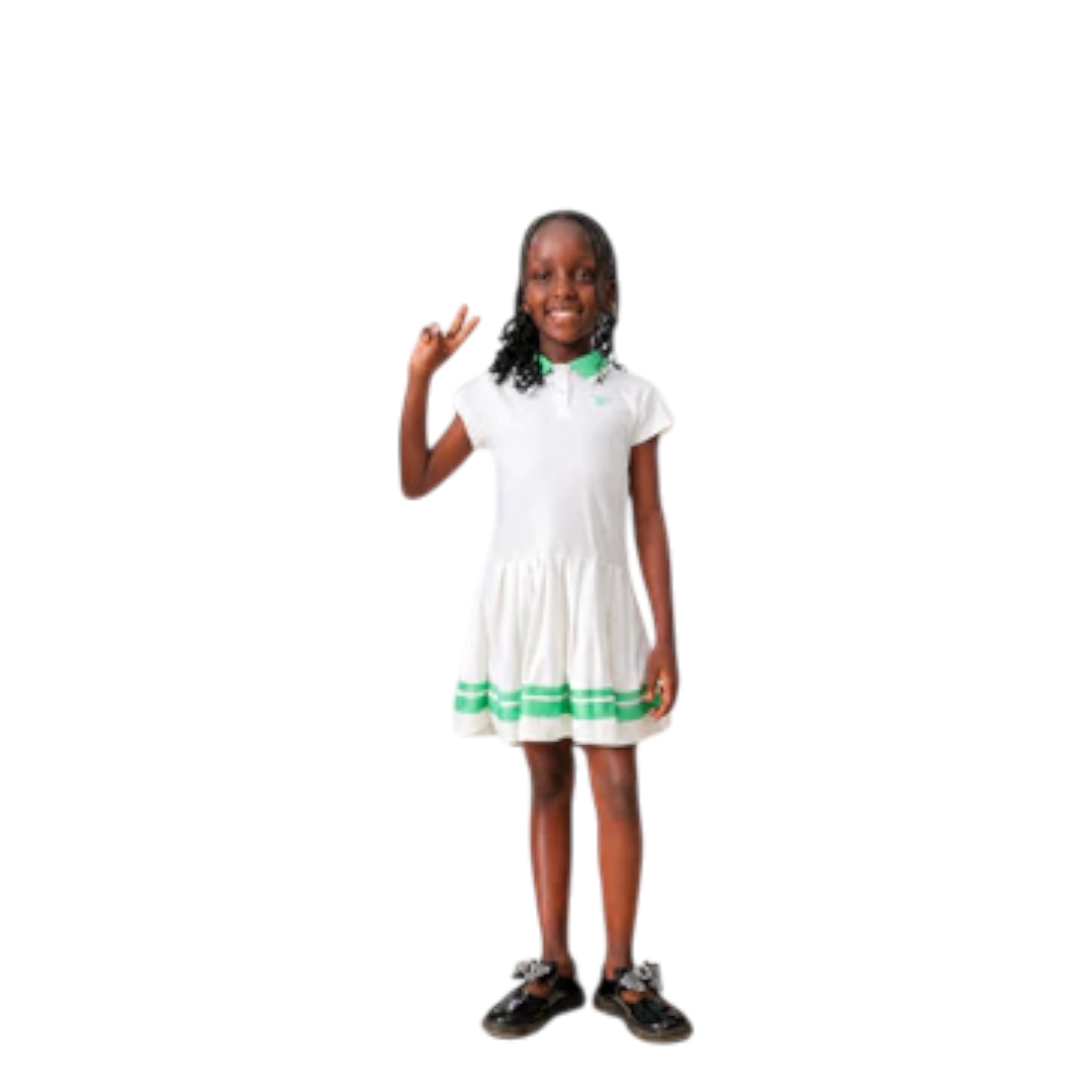 Reebok Polo Dress for Girls- Green - Size 7