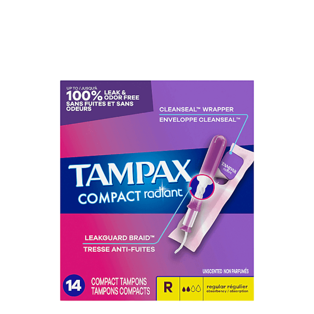 Tampax Compact Radiant Regular Tampon 14 count - 71316