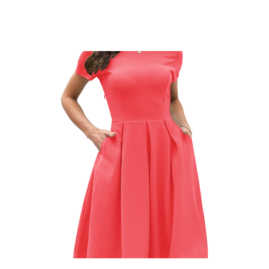 Plain A line Orange AGBdress-size-10