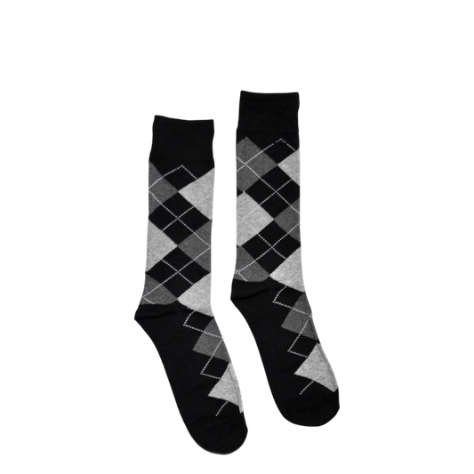 Dress socks- Black w/design - 1 Pair