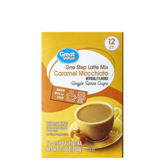 Great Value Caramel Macciato Mix Medium Roast Coffee Pods - 12 Ct
