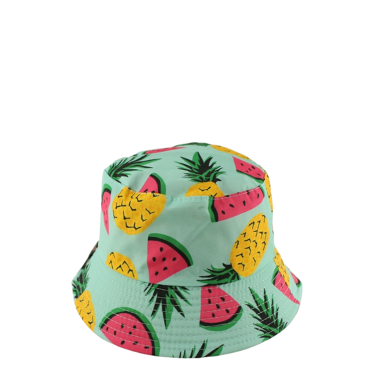 Ladies fruit printed reversible bucket hats