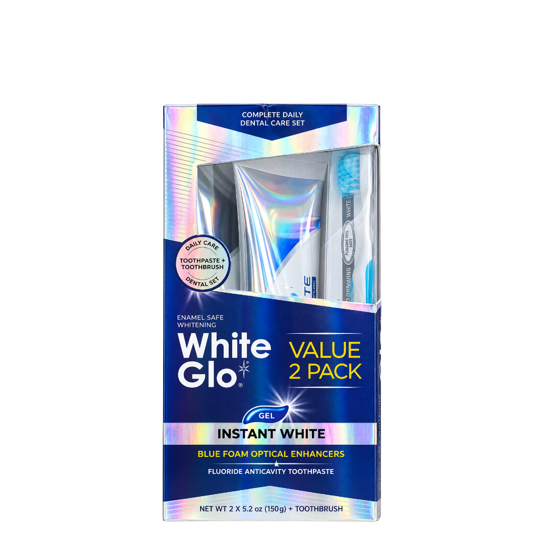 White Glo instant white enamel safe whitening toothpaste 2pk - 00158
