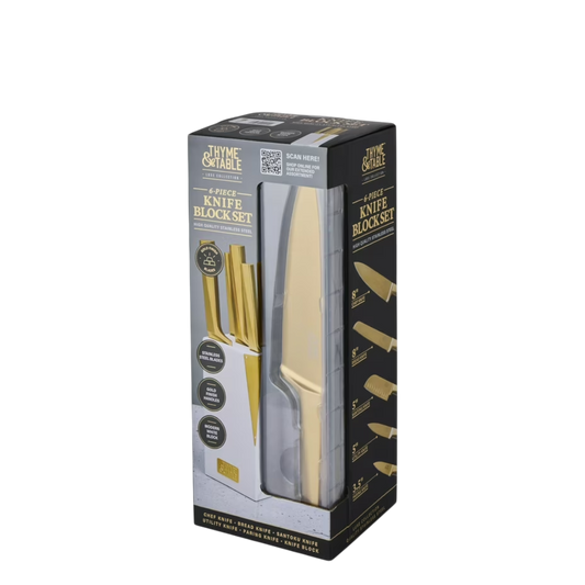 Thyme & Table 6 Piece Knife Block set - 6 Piece