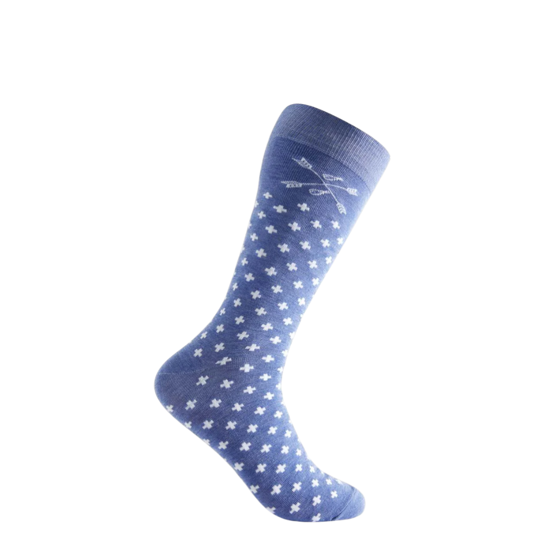 Dress socks- Blue w/small designs - 1 Pair