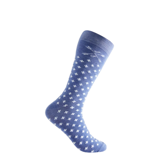 Dress socks- Blue w/small designs - 1 Pair