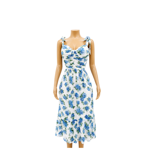 BCX Blue Flowered Dress- 1123T10- Size XL