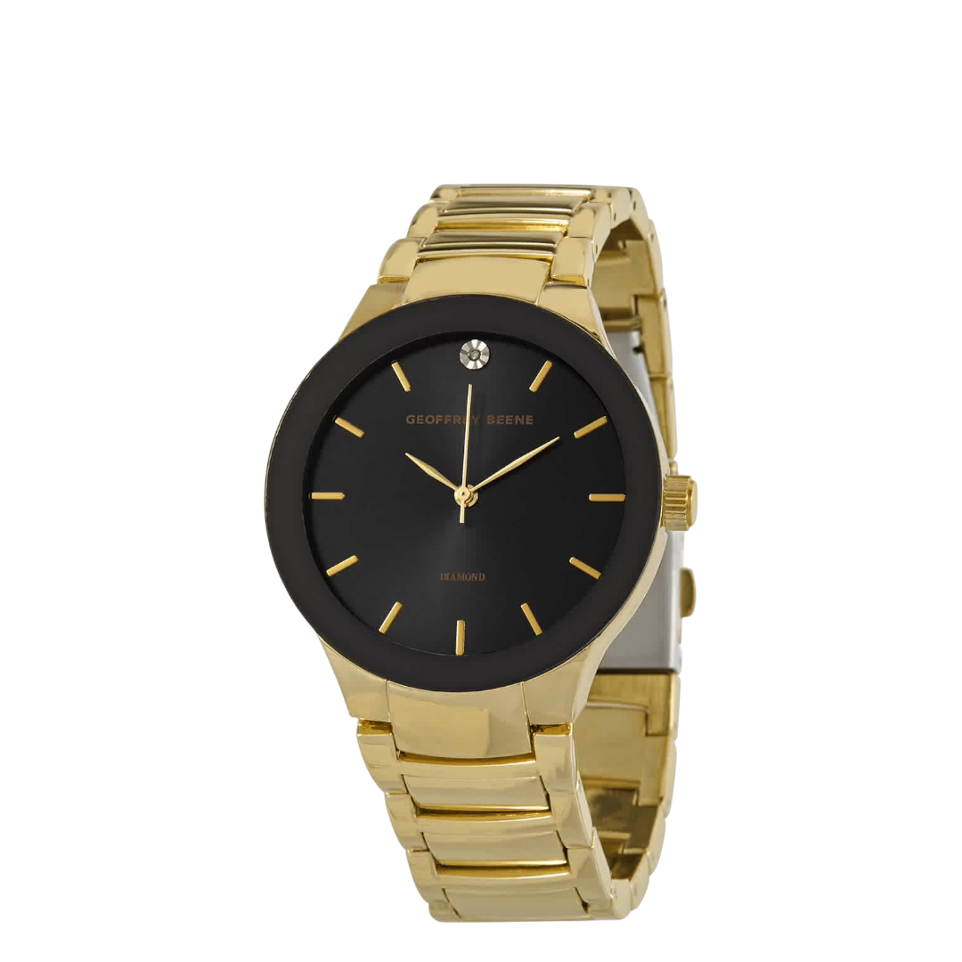 Geoffrey Beene Gold Black Face Watch - 01004