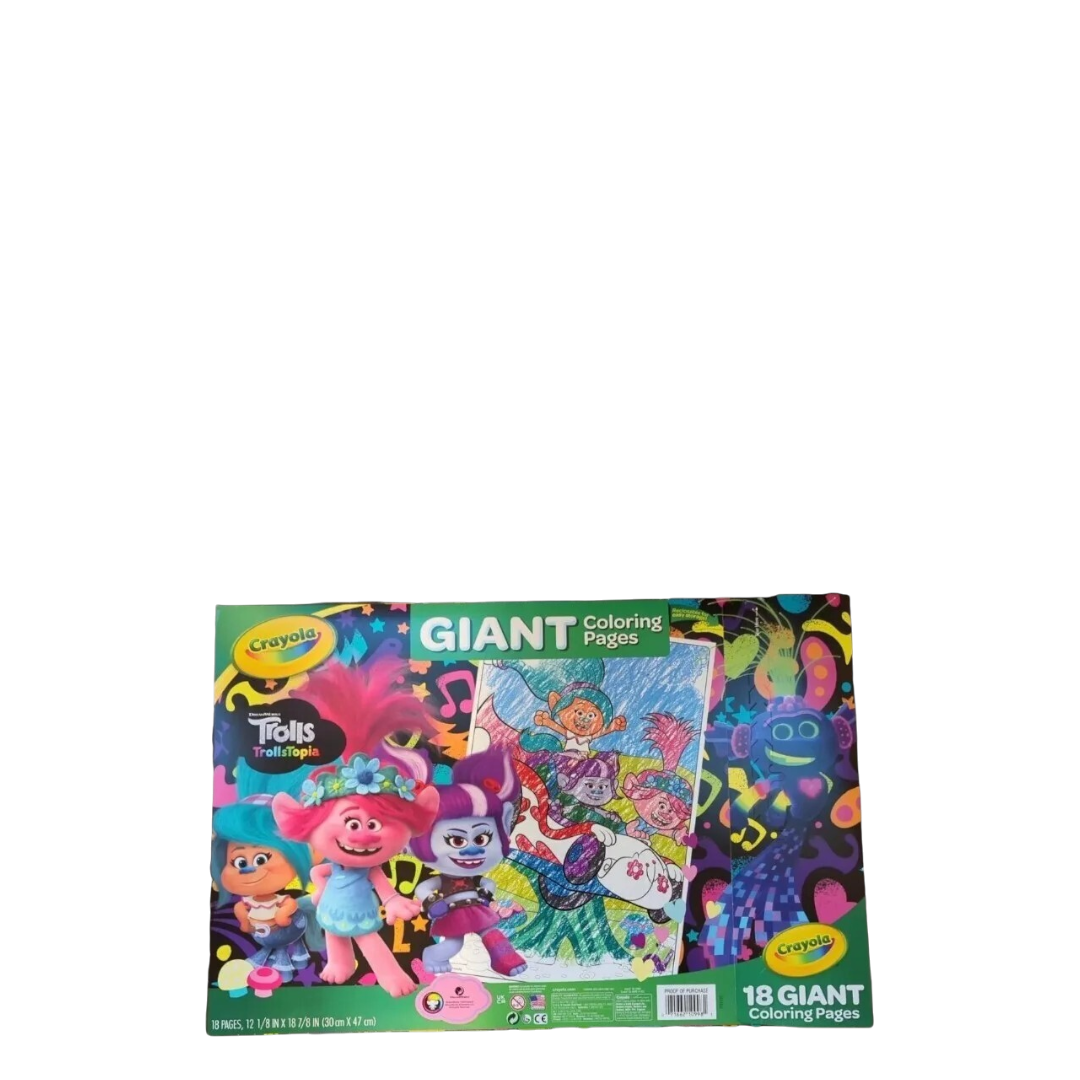 Crayola 18 Giant coloring pages-Trolls-7, star wars-3, Paw patrol 6. (total 16)