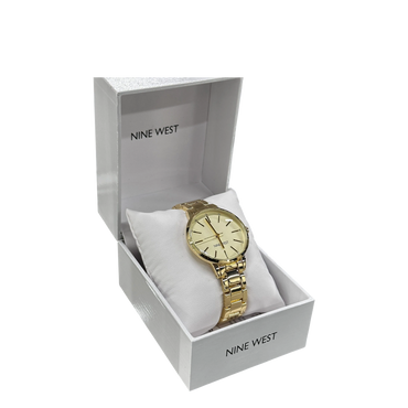 Nine West ladies Gold white face watch