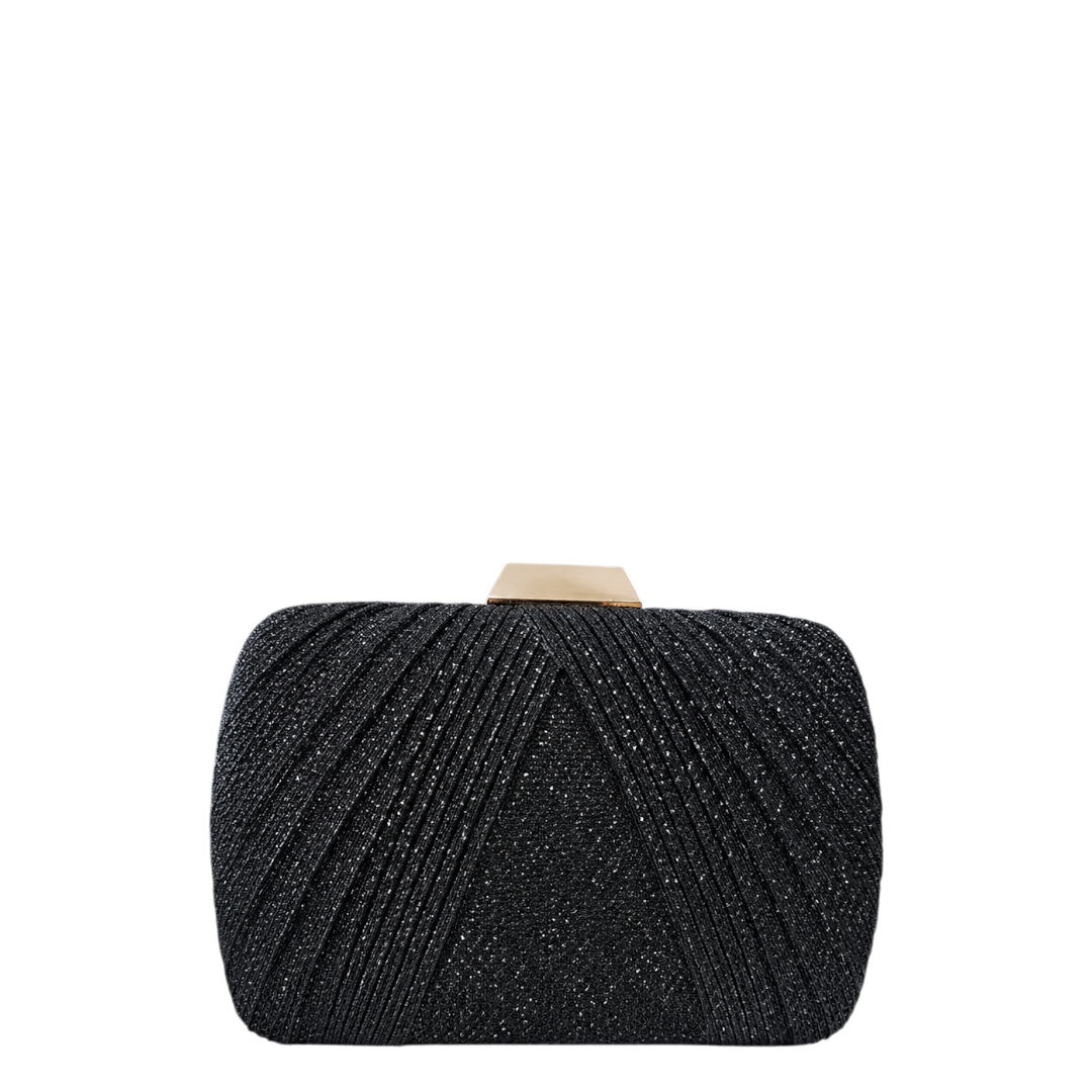 Black with gold rim clutch