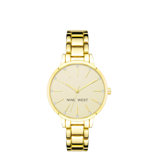 Nine West ladies Gold white face watch