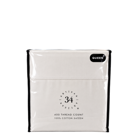 Artisan 34 - 400CT 100% Cotton Queen size 4 pc Bedsheet set - Taupe - 07081