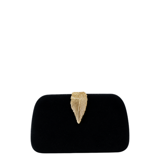 Black Velvet/Gold clip Clutch