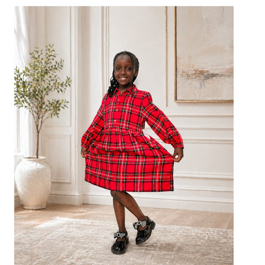 Old Navy Red & black checked Dress-726655-00-1 Size M(8)
