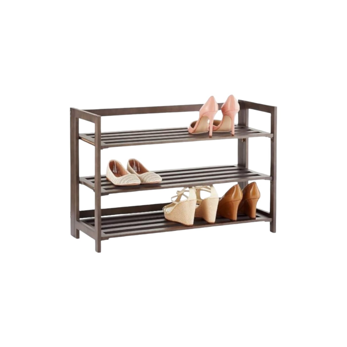 3-Tier Folding Shoe Rack Mocha