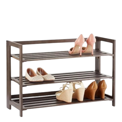 3-Tier Folding Shoe Rack Mocha