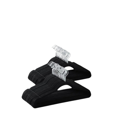 Flocked Hangers , Black - 1 Hanger