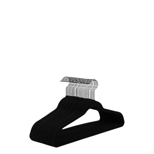 Flocked Hangers , Black - 1 Hanger