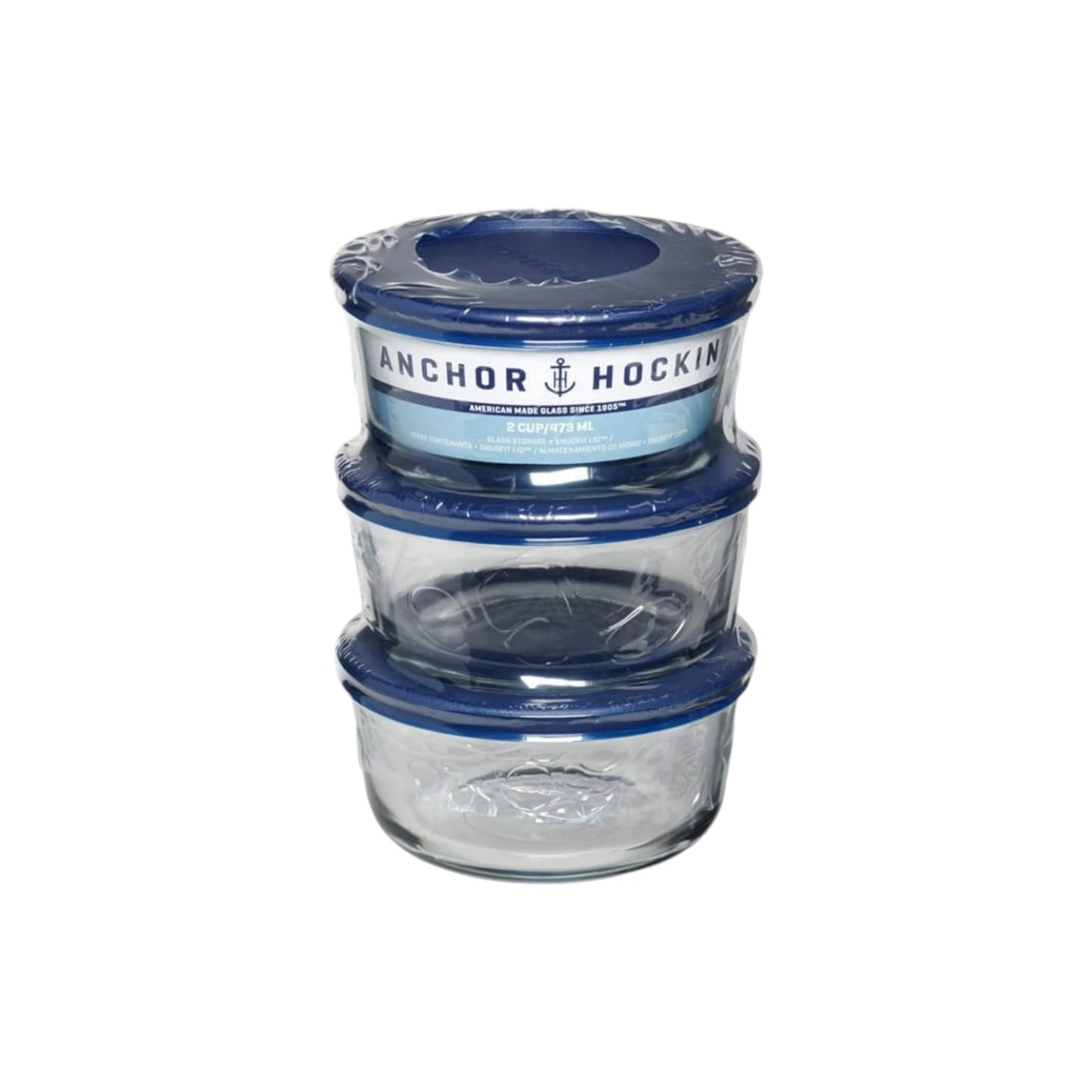 Anchor Hocking Glass Storage - 3 Pack