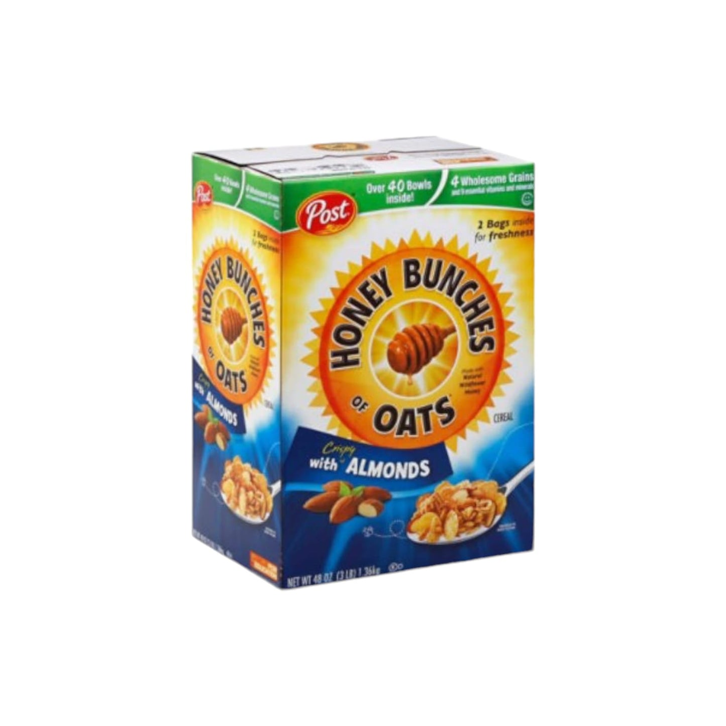 Honey Bunches of Oats with Almonds Cereal - 2 Bags, 1.36 kg