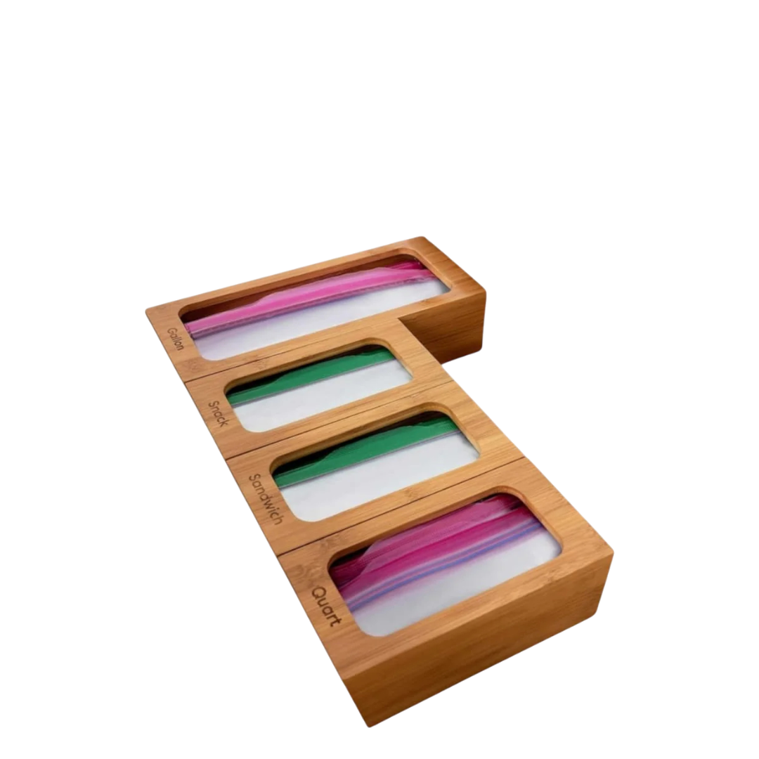 Bamboo Food Bags Organizers - Set of 4