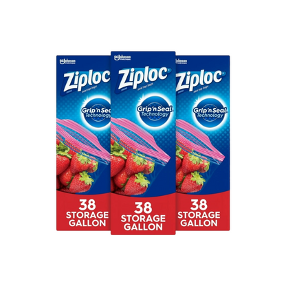 Ziploc Double Zipper Freezer Bags- Gallon, 38 Pack