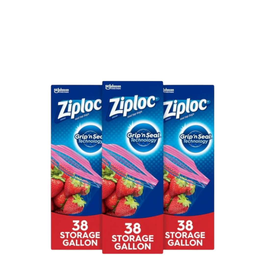 Ziploc Double Zipper Freezer Bags- Gallon, 38 Pack