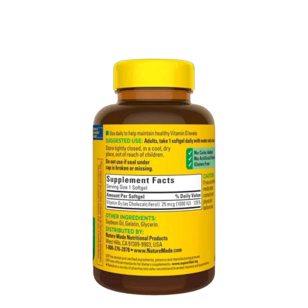 Nature Made D3 1000 IU (25 mcg) - 650 Softgels