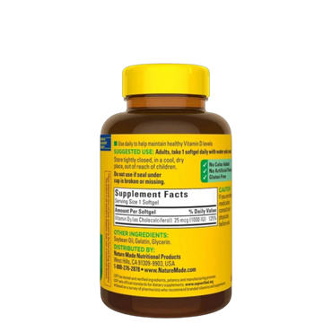 Nature Made D3 1000 IU (25 mcg) - 650 Softgels