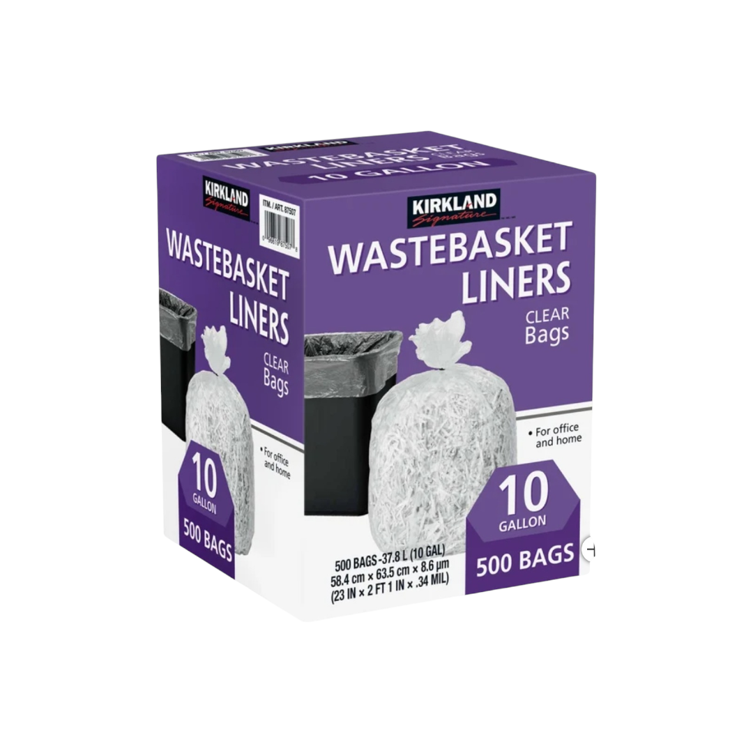 Kirkland Wastebasket Liner, Clear, 500-count