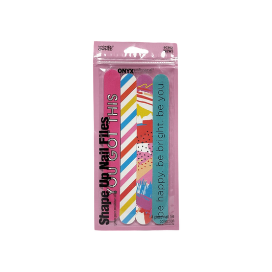 Onyx Professional Shape Up Nail Files - 4 Pieces