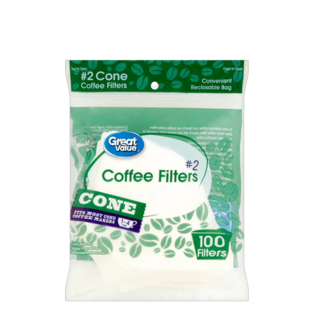 Great Value Coffee Filters Cone - 100 Filters