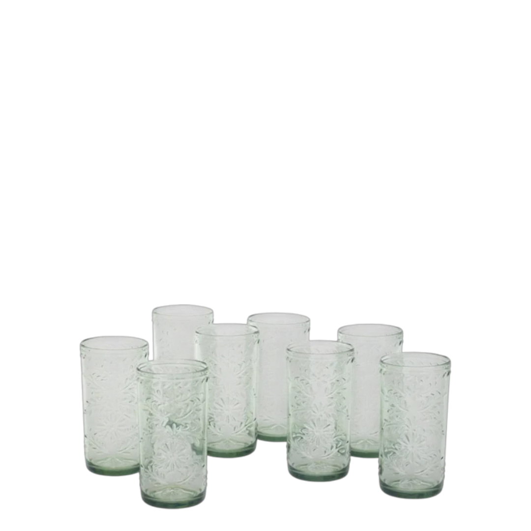 Green Tritan Tumbler Set  - 8 Pieces