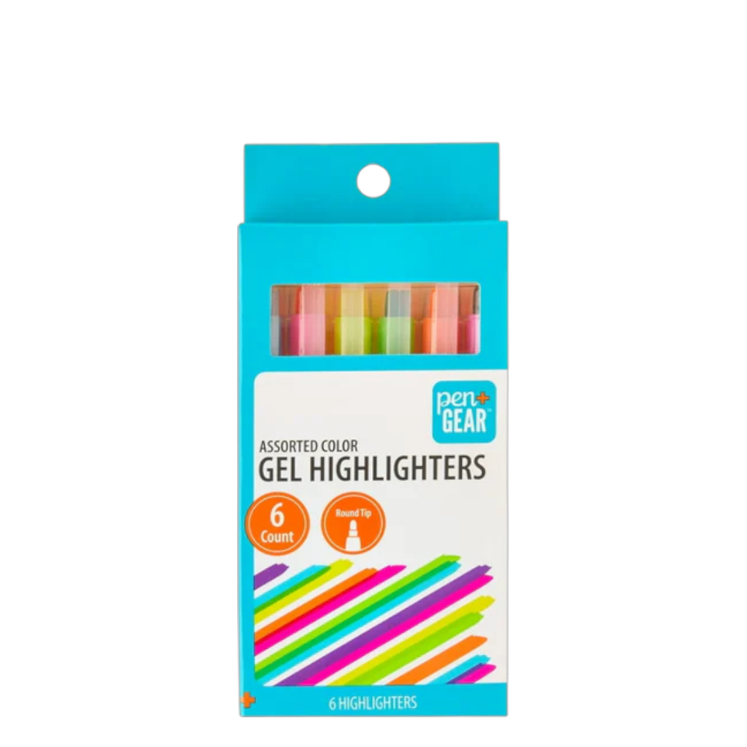 Pen + Gear Gel Highlighters - 6 Count