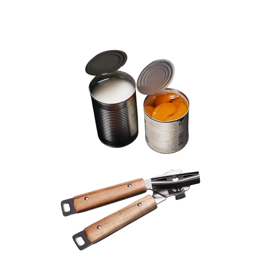 Gourmet Kitchen Acacia Wood & Stainless Steel Can Opener