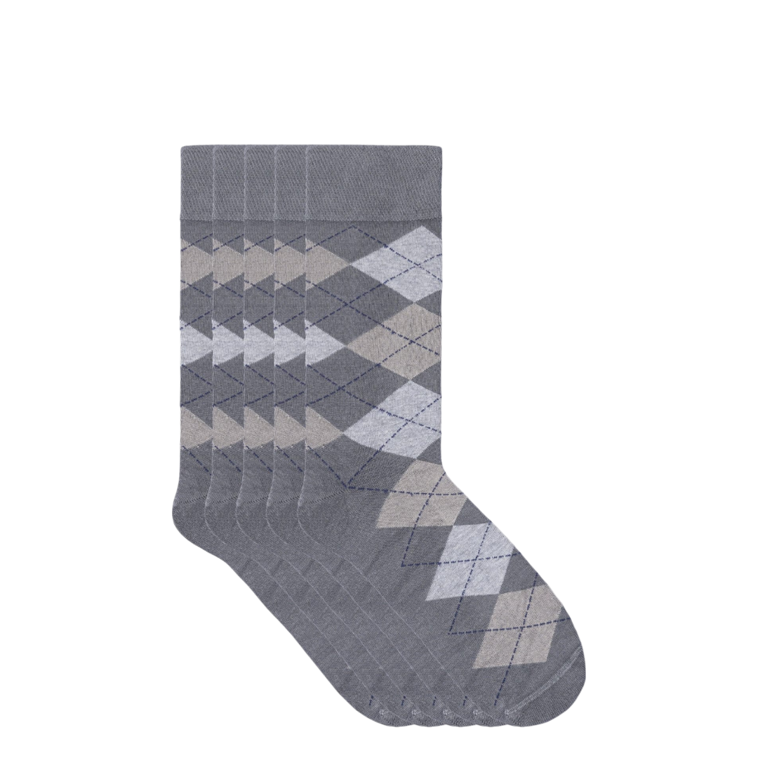 Dress socks- Grey w/deigns - 1 Pair