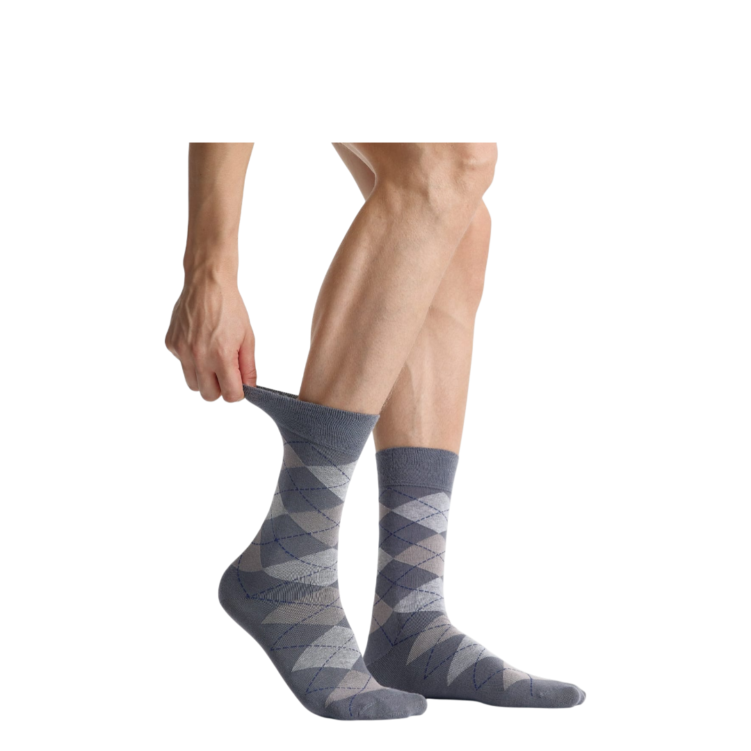 Dress socks- Grey w/deigns - 1 Pair