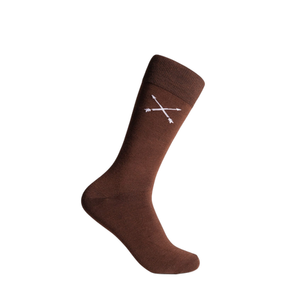 Dress socks- Dark brown w/design - 1 Pair
